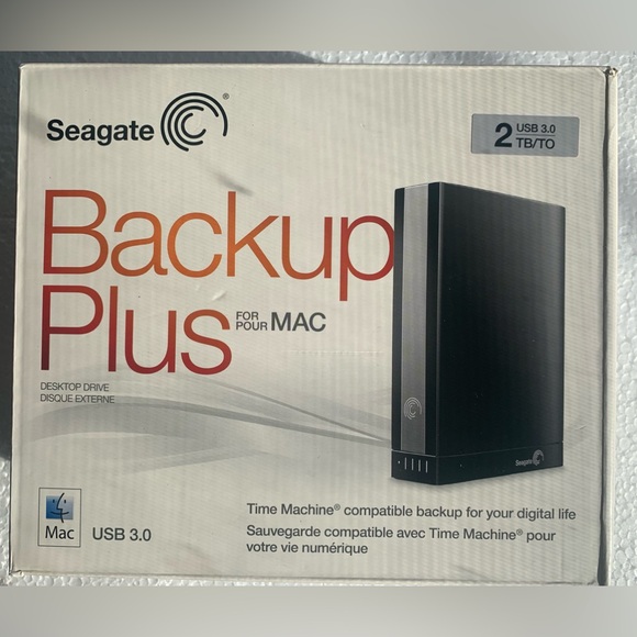OB Mac Seagate Backup Plus 2TB USB 3.0 Desktop External Hard Drive (STCB2000900 - Picture 1 of 7